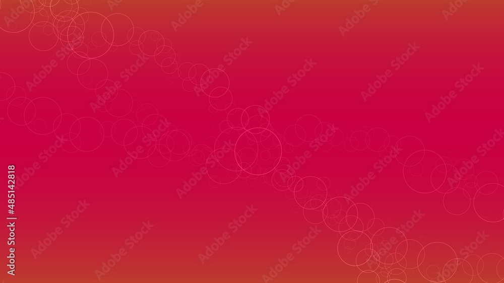 Poster futuristic abstract circles on a red gradient background. bubles on a red background.