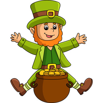 St. Patricks Day Leprechaun Cartoon Clipart Vector