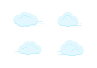blue cloud movement vector isolated on white background ep189
