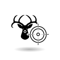 Logo design for Deer Hunter icon with shadow