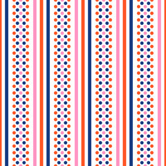 Colorful dots and stripes seamless pattern. © FRESH TAKE DESIGN