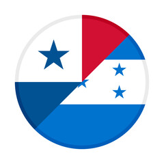 round icon with panama and honduras flags. vector illustration isolated on white background