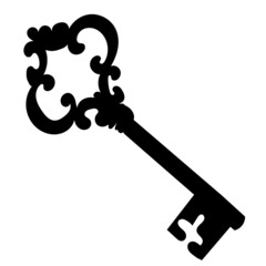 key silhouette ,on white background, vector