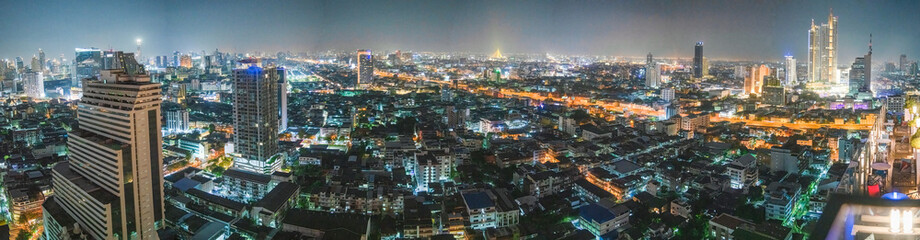 Fototapeta na wymiar Bangkok night aerial view - Thailand.