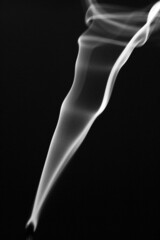 Interesting smoke patterns formed from burning incense.