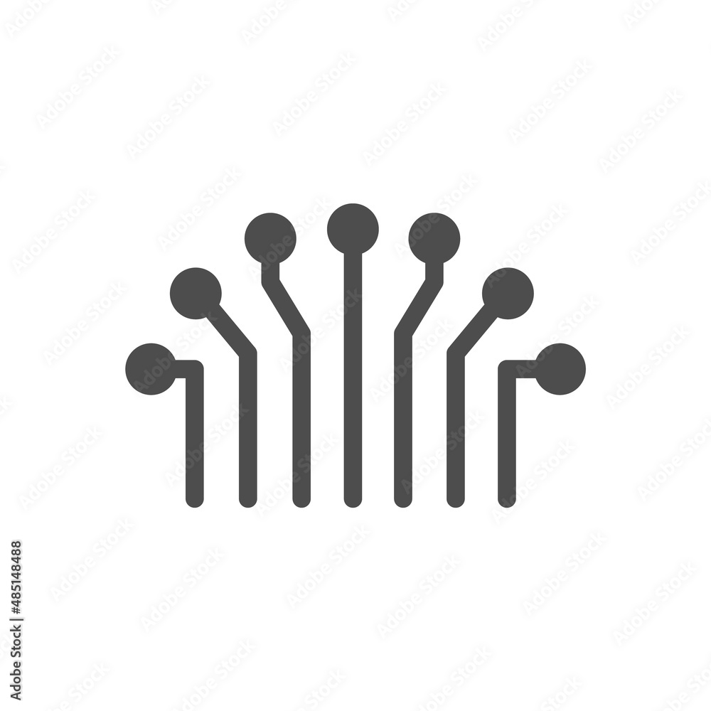 Aufkleber artificial intelligence silhouette vector icons isolated on white. cyber technologies icon set for w