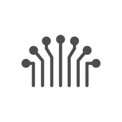 artificial intelligence silhouette vector icons isolated on white. cyber technologies icon set for web, mobile apps, ui design and print