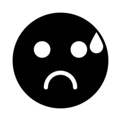 Sad sweating face icon