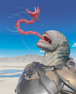 master alien in the desert after rain