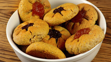 Image of delicious, appetizing, festive cookies for tea in a plate