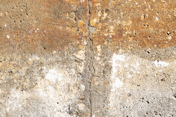Cracked and abstract grunge texture. Aged material surface backdrop. Weathered effect pattern. Old and dirty background.