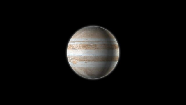 The Jupiter planet and Calisto, Europa, Ganymede, in the space.