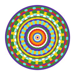 Colored Mandala - Hand Drawn Vector Art