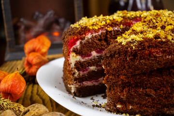  image of delicious birthday cake close-up