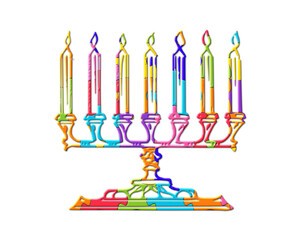 Menorah, hanukkiah Jew Candles Jigsaw Puzzle Icon Logo illustration