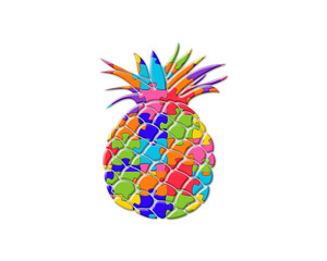 Pineapple Fruit Jigsaw Puzzle Icon Logo illustration