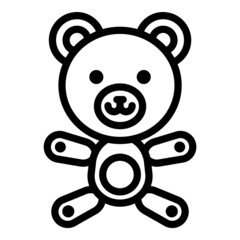 Teddy Bear Toy Flat Icon Isolated On White Background