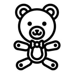 Teddy Bear Toy Flat Icon Isolated On White Background