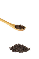 chocolate chip isolated on white background