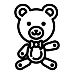 Obraz premium Teddy Bear Toy Flat Icon Isolated On White Background