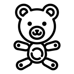 Teddy Bear Toy Flat Icon Isolated On White Background