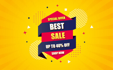 Best sale special offer banner template with editable text effect