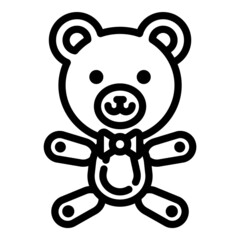 Teddy Bear Toy Flat Icon Isolated On White Background