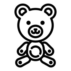 Teddy Bear Toy Flat Icon Isolated On White Background