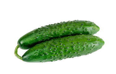 Two small cucumbers isolated