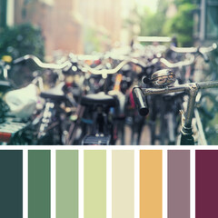Fototapeta na wymiar Amsterdam bikes palette