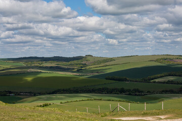 Fototapeta na wymiar A Green Sussex Landscape on a Sunny Spring Day