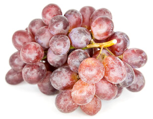 A large bunch of red large grapes on a white background - 485161219