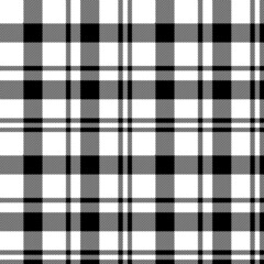 black and white color tartan plaid seamless pattern. Scottish check texture design for fabric, clothes, shirts, wrapping paper, wallpaper. vector illustration in flat style geometric textile design.