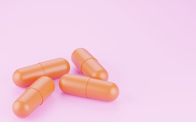 3DCG　カプセル薬、経口抗ウイルス薬のイメージ