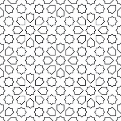 Seamless geometric ornament based on traditional islamic art. Thin lines