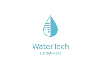 Water drop tech symbol logo design template.Vector