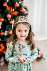 Little beautiful girl and New Year's fairy tale