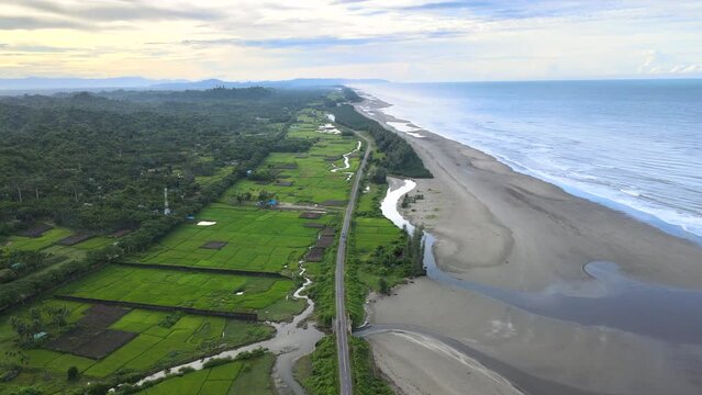 Drone Shot of Cox's Bazar - Teknaf Marine Drive, Cox's Bazar, Chittagong, Bangladesh