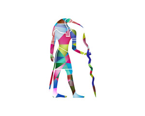 Thoth Egyptian God Colorful Icon Logo illustration