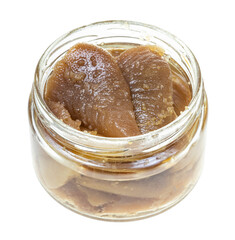 herring caviar in yastiki in oil in glass jar