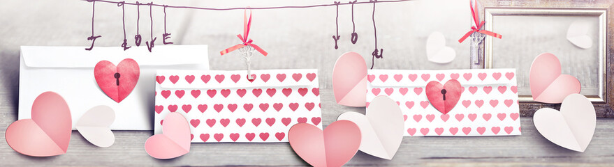 St. Valentine's Day concept. Holiday decoration. Heart and a love letter.