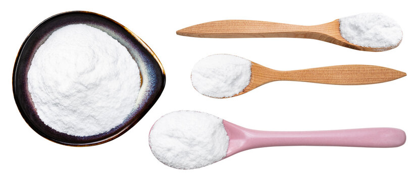 set of various dextrose sugars isolated on white