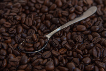 Freshly roasted and flavored coffee beans