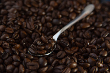 Freshly roasted and flavored coffee beans