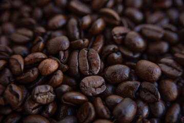 Freshly roasted and flavored coffee beans