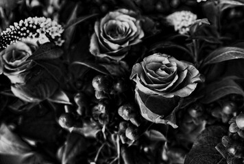 flower bouquest of dark black art flowers