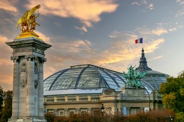 Papier Peint photo autocollant Pont Alexandre III View of Grand Palais in Paris, France