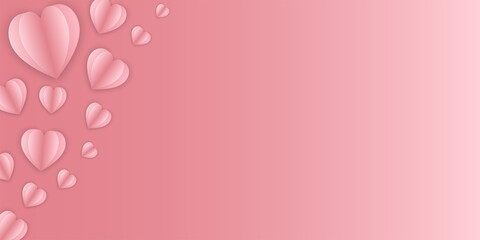 Fototapeta na wymiar pink hart paper cut background, hart vector , valentine concept card