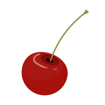 red cherry with green stem isolated clip art preview