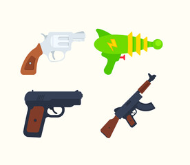 Weapon emoji vector illustration set. Weapon icon set